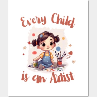 Every Child is an Artist - Cute Girl Posters and Art